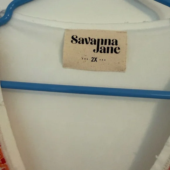 Savanna Jane White Dress with Red Floral Embroidery - Picture 3 of 3